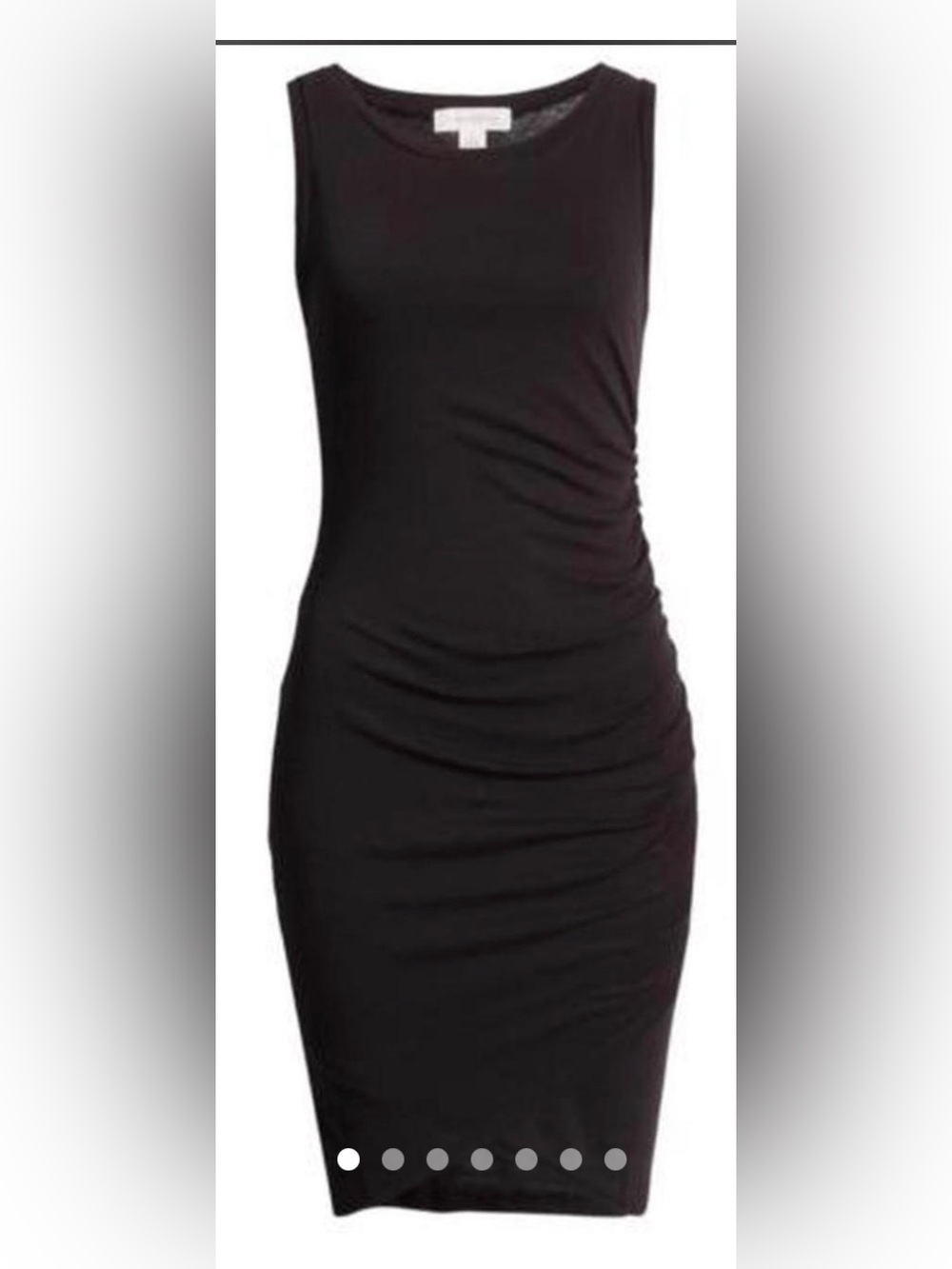 Treasure & Bond Black Sleeveless Ruched Midi Dress